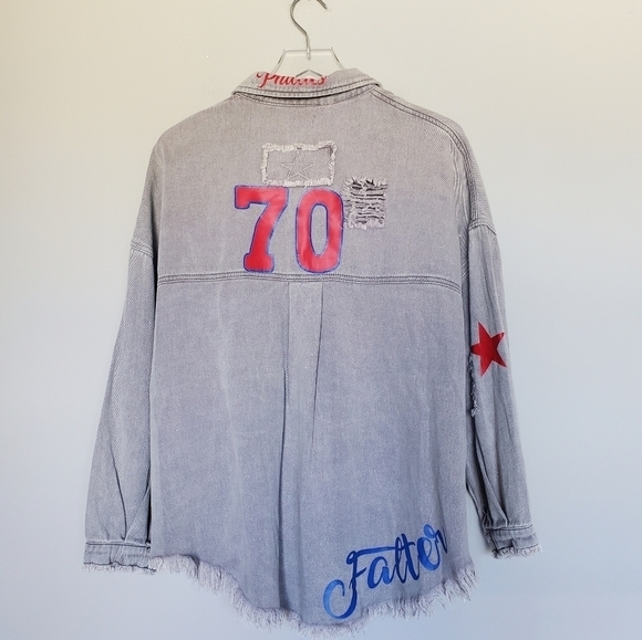 Bailey Falter Philadelphia Phillies #70 MLB Team Olivia Shacket Shirt Jacket - Picture 8 of 9